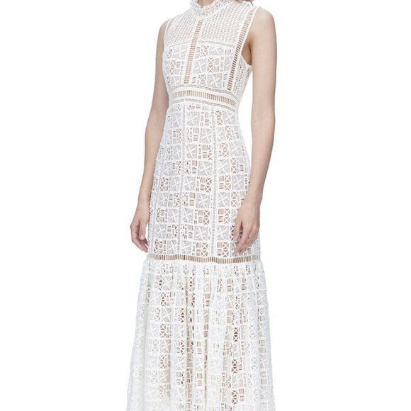 NWT Rebecca Taylor SLEEVELESS CROCHET LACE DRESS - Picture 4 of 9